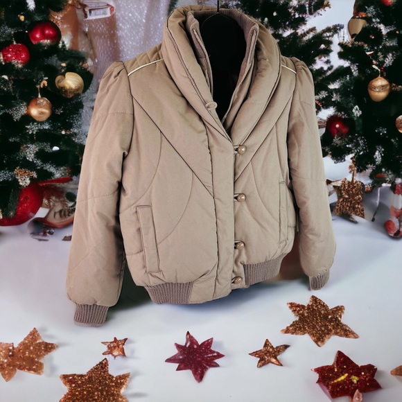 Vintage Winter Puff Shoulder Jacket by Casual Club Large - Picture 6 of 9